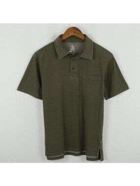 Alpine Design Men's Small Green Jersey Pocket Short Sleeve Polo